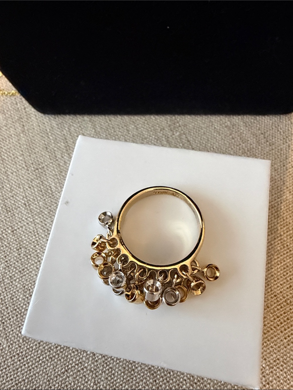 Gold Charm Dangle Ring - Women Jewelry
